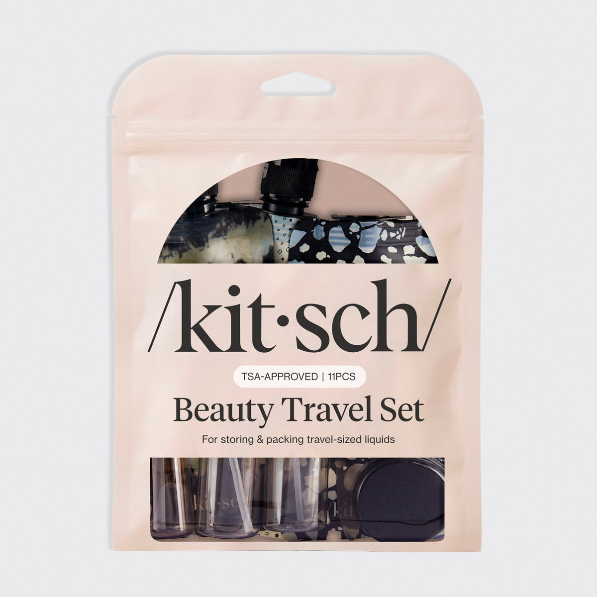 Black & Ivory Travel Bottles for Toiletries 11pc Set