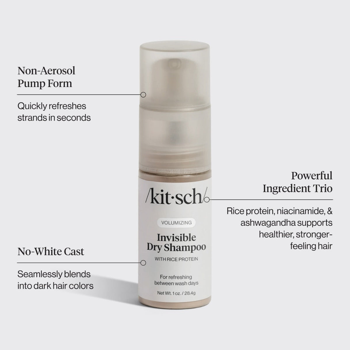 Volumizing Rice Protein Dry Shampoo - Invisible 1 oz