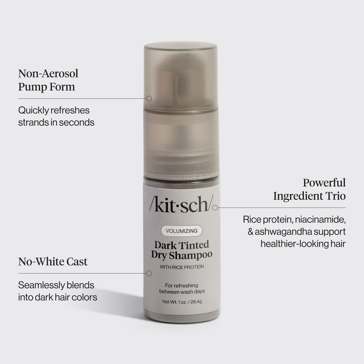 Volumizing Rice Protein Dry Shampoo - Dark Tinted 1 oz