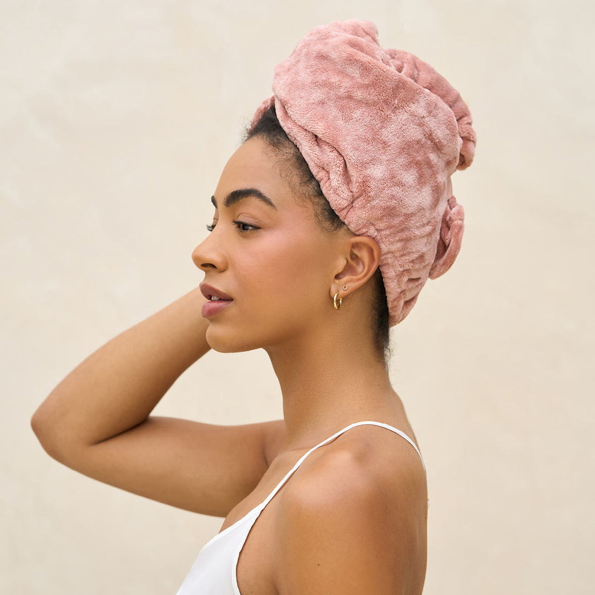 Terracotta Plush Microfiber Hair Towel Turban