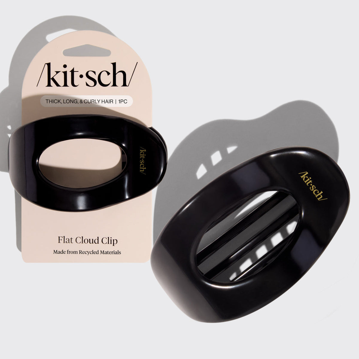 Black Flat Cloud Clip - Large