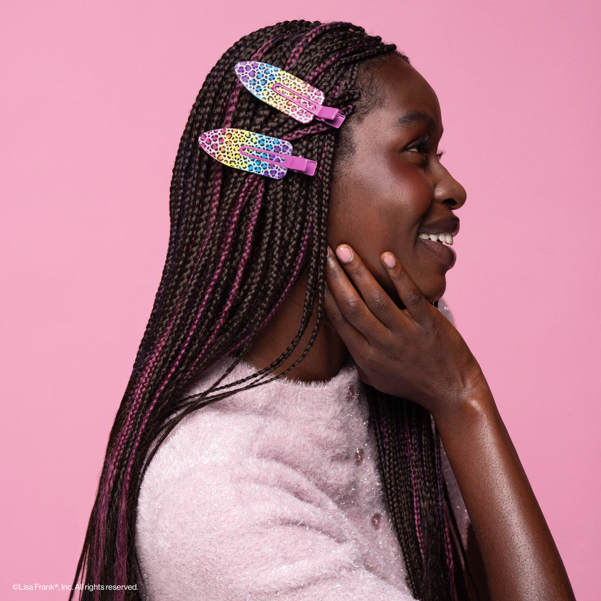 Lisa Frank x Kitsch XL Creaseless Clips in Rainbow Leopard