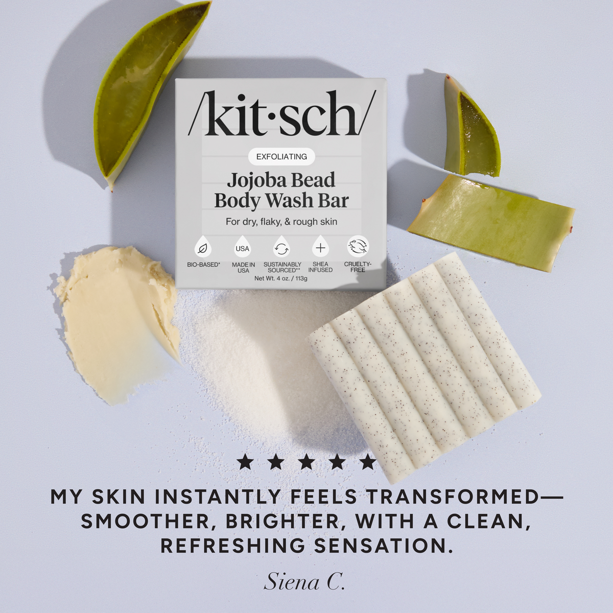 Jojoba Bead Exfoliating Body Wash Bar