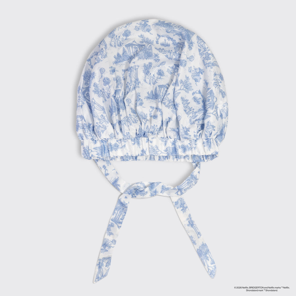 Bridgerton x Kitsch Breathable Satin Bonnet in Garden Toile