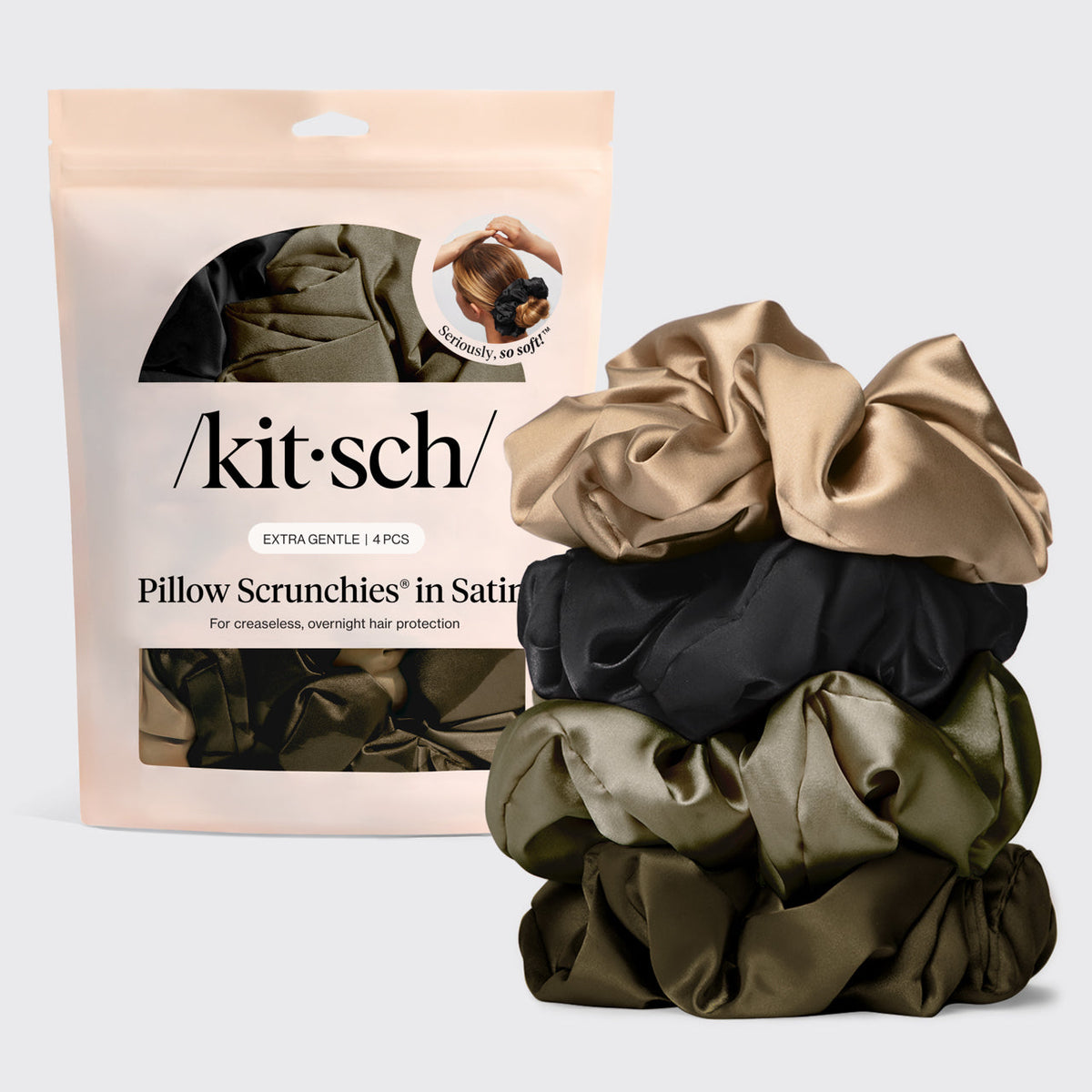 Black Satin Pillow Scrunchies®