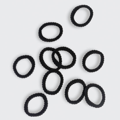 Black Ribbed Hair Elastics