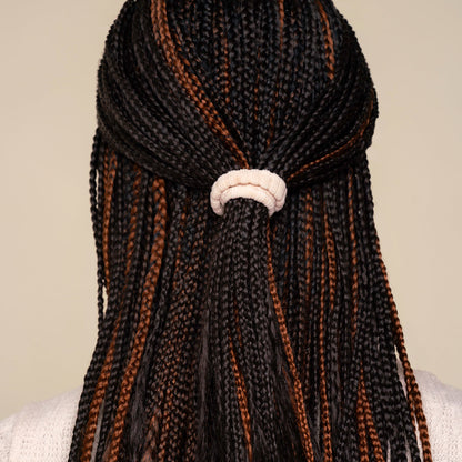 Blush Ribbed Hair Elastics