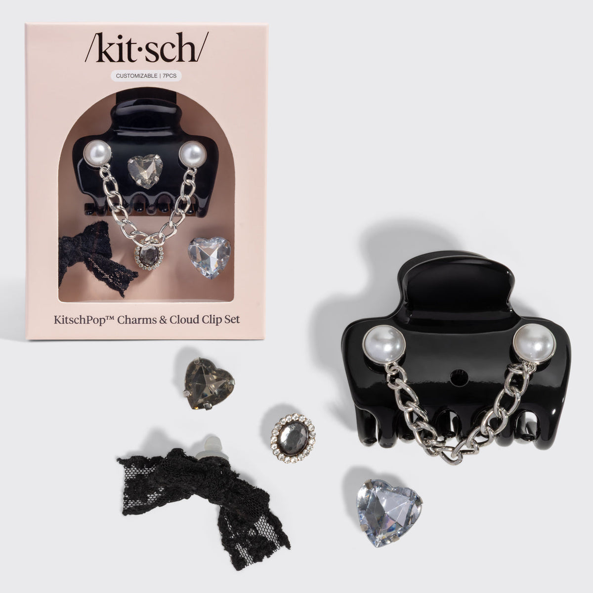 KitschPop™️ Cloud Clip & Charms in Vintage Black