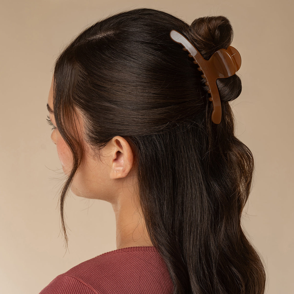 Mocha Arched Claw Clip - Large