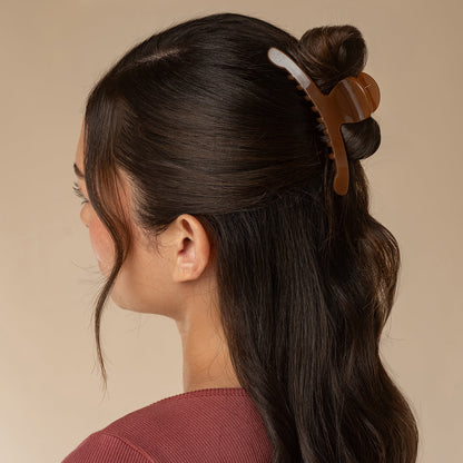 Mocha Arched Claw Clip - Large