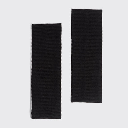 Black Ribbed Elastic Headbands 2pc Set