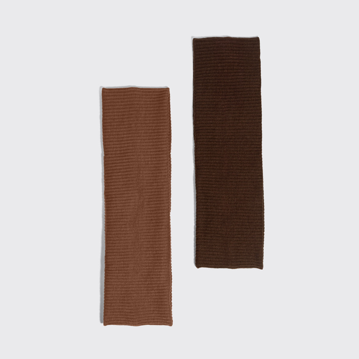 Chocolate & Mocha Ribbed Elastic Headbands 2pc Set