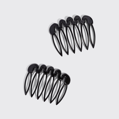 Black French Hair Combs 2pc Set