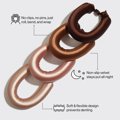 Rosewood Jumbo Satin Flexi Rods 4pc Set