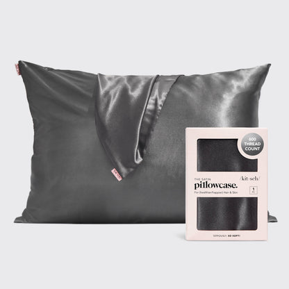 Satin Pillowcase in Charcoal 2 Pack