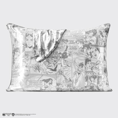 Kitsch x Wonder Woman Satin Pillowcase in Comic Print
