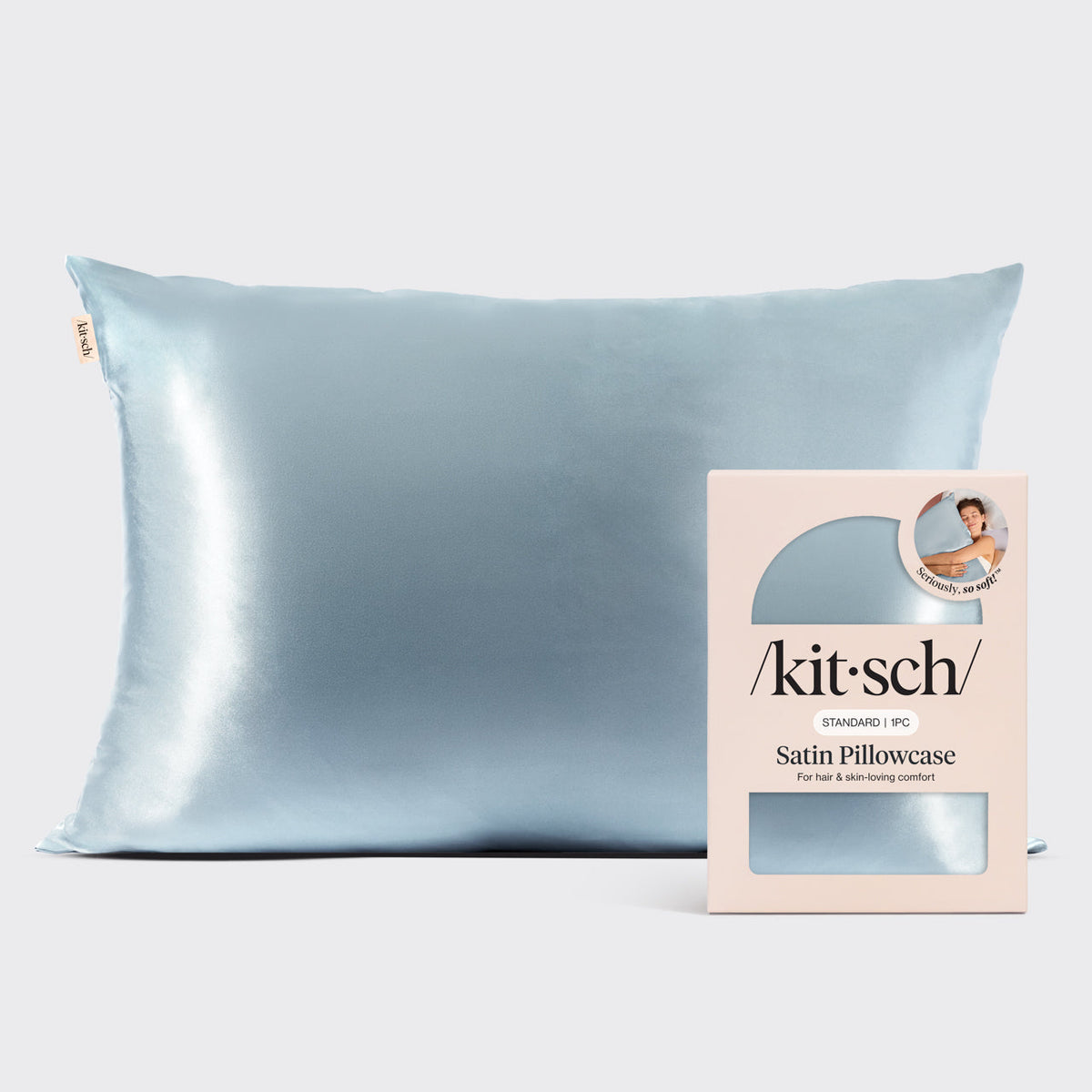 Satin Pillowcase in Haze Blue
