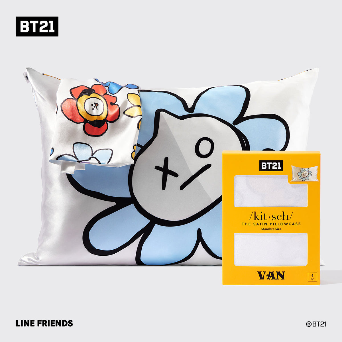 Kitsch x BT21 Satin Pillowcase in VAN