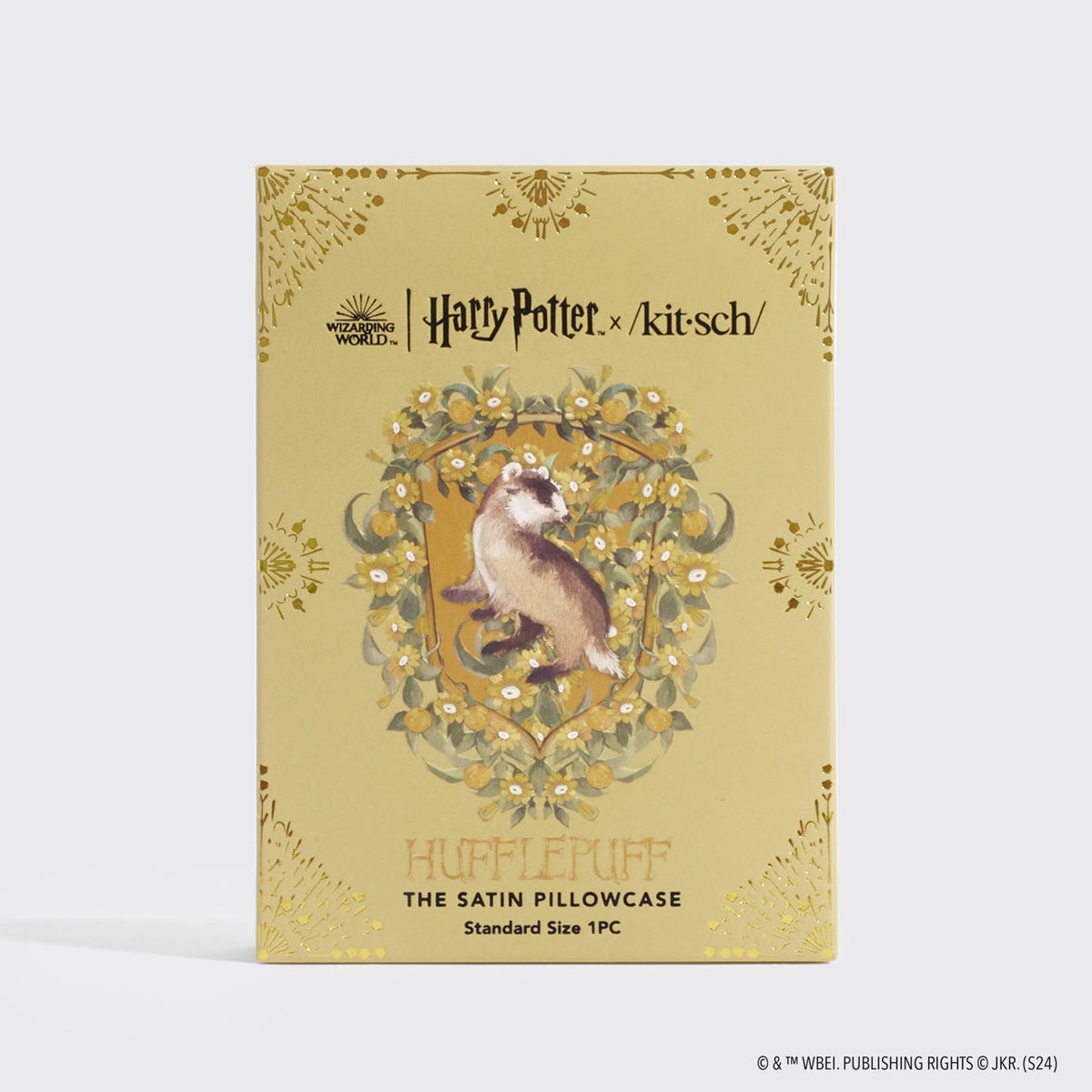 Kitsch x Harry Potter Satin Pillowcase in Hufflepuff