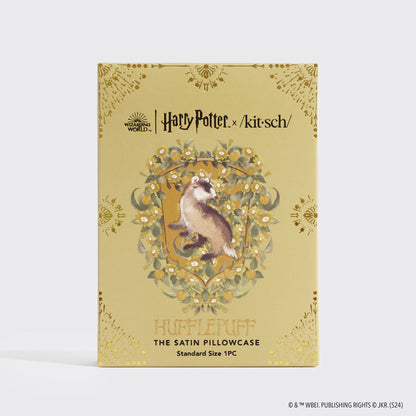 Kitsch x Harry Potter Satin Pillowcase in Hufflepuff 2 Pack