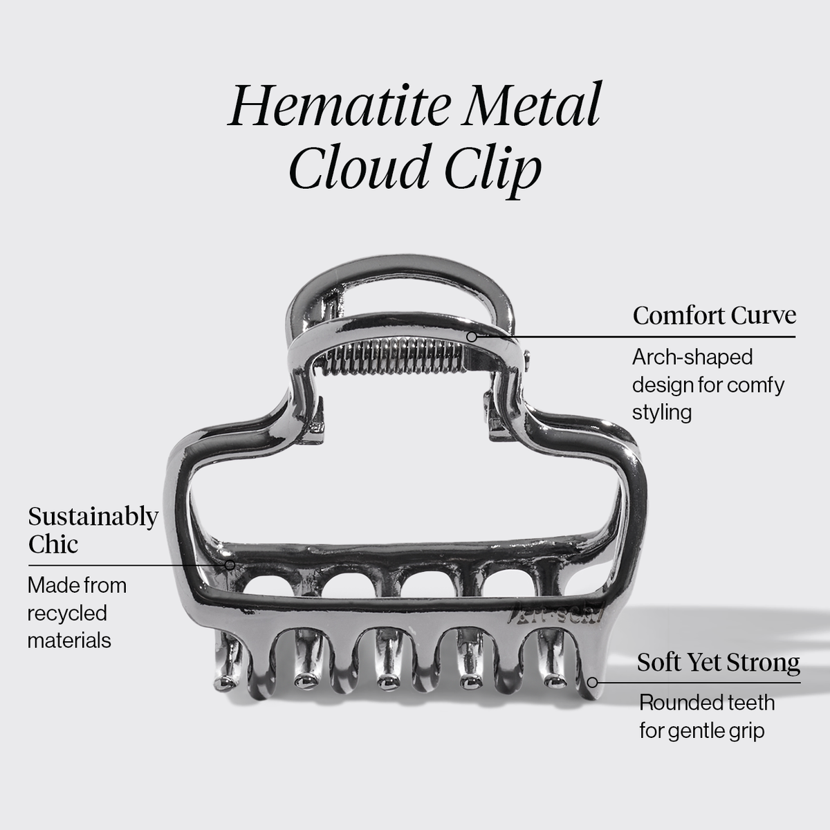 Hematite Metal Cloud Claw Clip