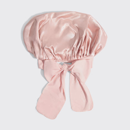 Satin Lined Flexi Shower Cap + Blush Oversized Satin Bonnet Bundle