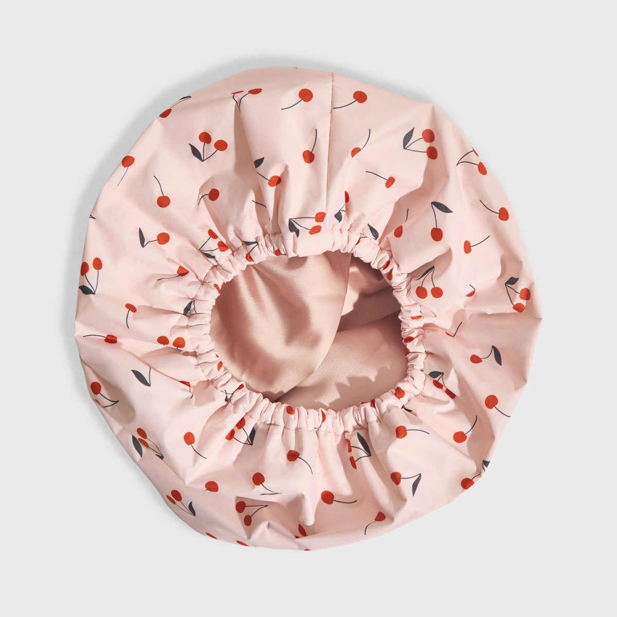 Cherry Print Satin Shower Cap